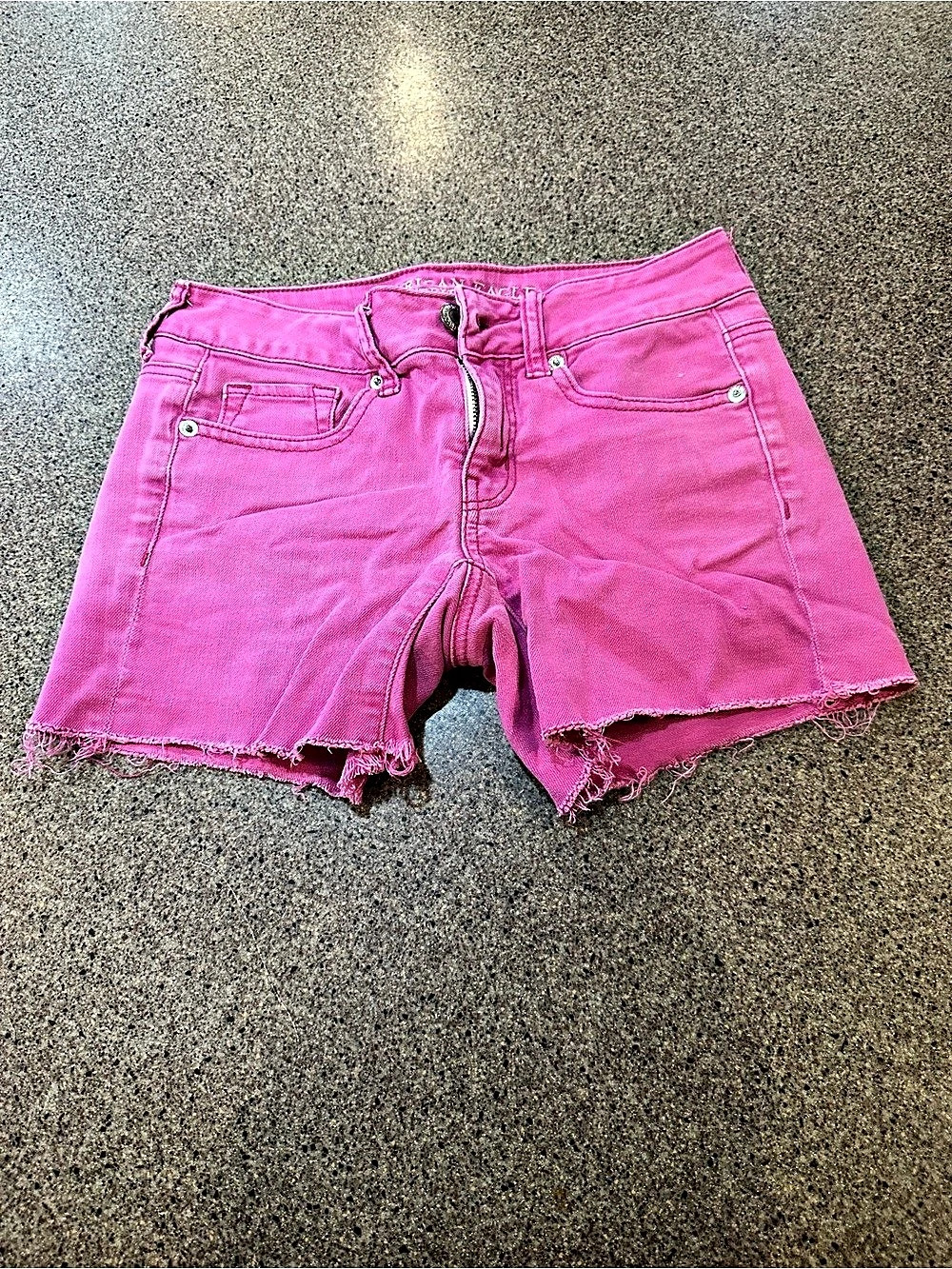 American Eagle Outfitters Pink Frayed Jean Shorts